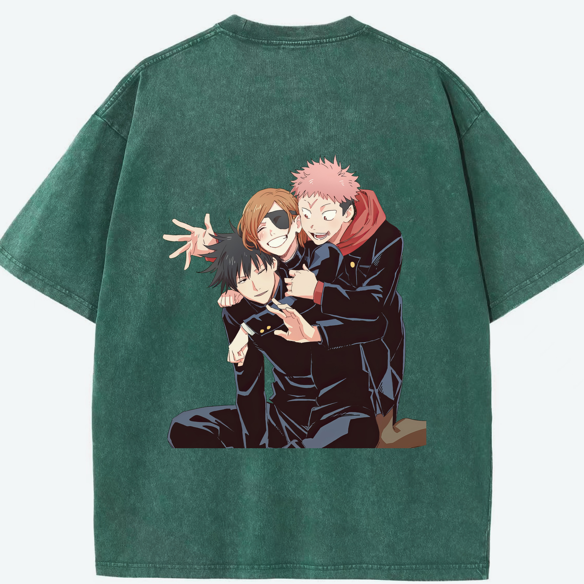（画像用） 呪術廻戦 Jujutsu Kaisen 綿100% ヴィンテージ風 半袖Tシャツ（背面プリント）